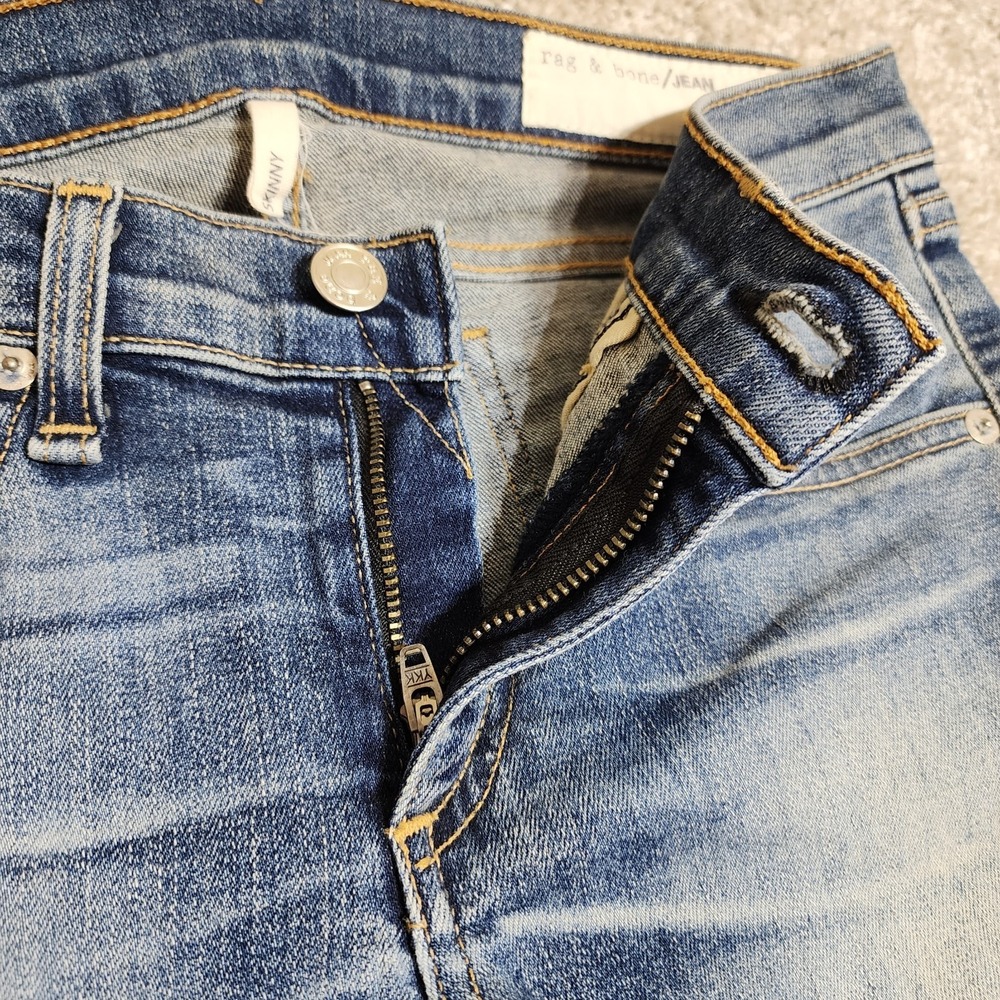 Rag & Bone The Skinny Jeans Surf Wash Low Rise Size 26 (Measures 28)  Y2K - Picture 5 of 12